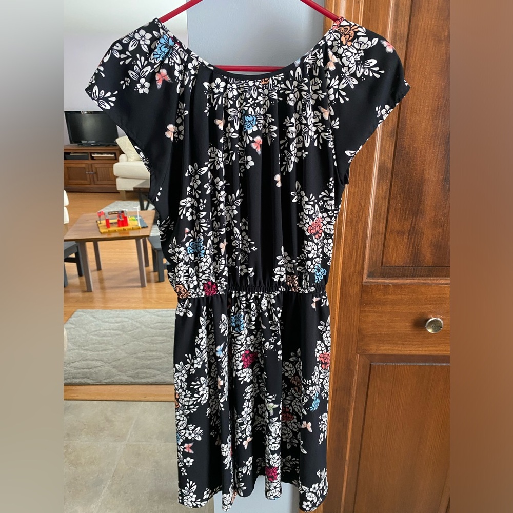 Floral Black Dress